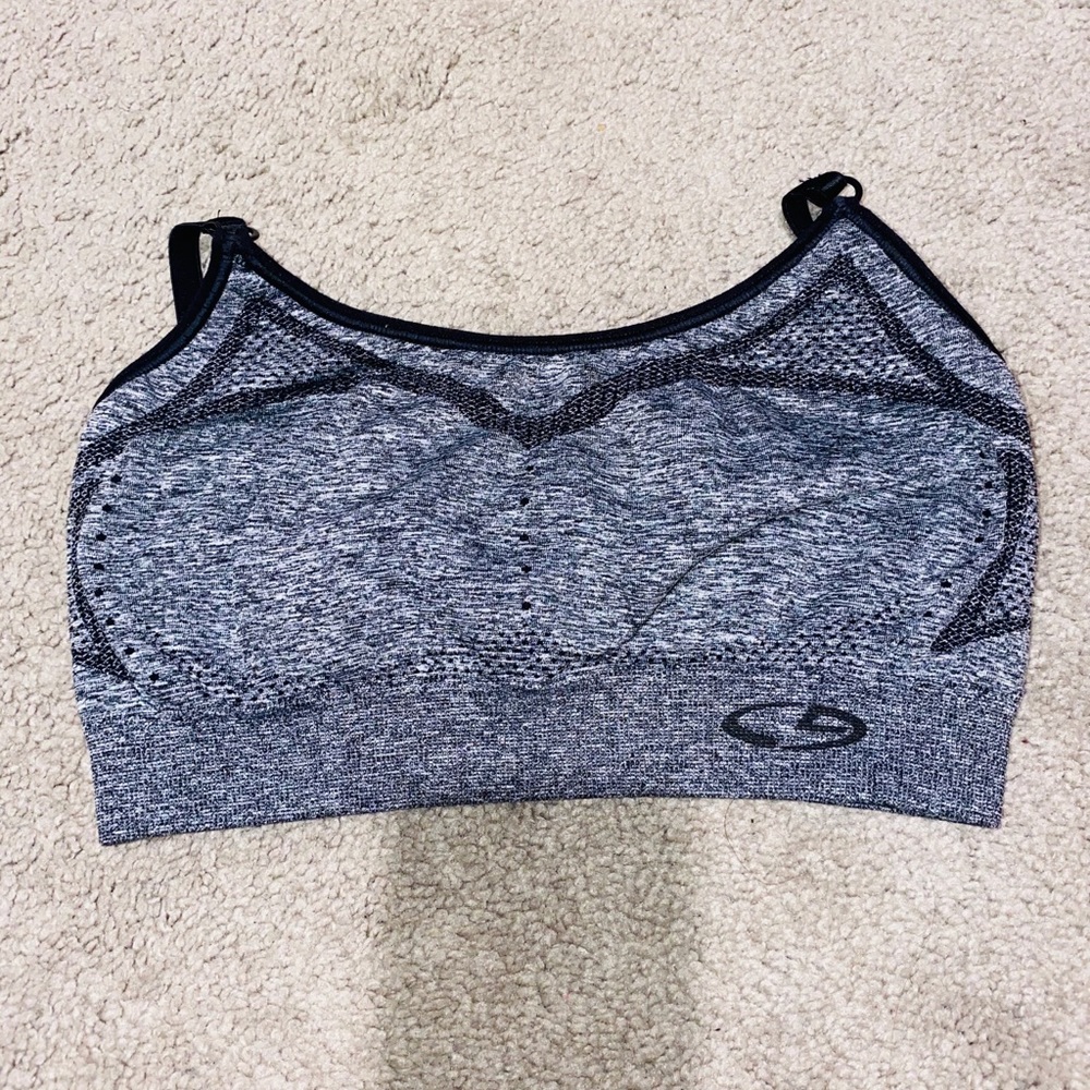 Gray sports bra